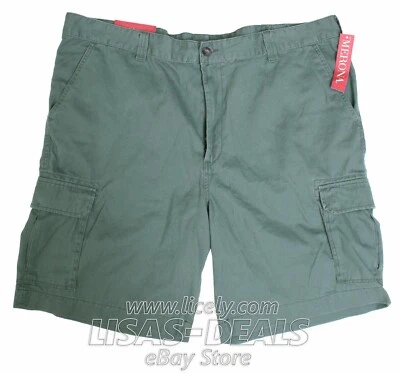 Nuevos Pantalones Cortos de Carga Merona Para Hombre Frente Plano Marrón Rojo Gris Beige 30 32 36 42 46 Foto 1 de 4