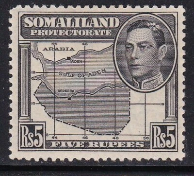 Album Treasures Somaliland Scott # 95  5r  George VI  Map  Mint Hinged - Image 1 of 2