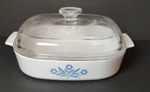 Corning Ware Blue Cornflower A-10-B 9.75" X 9.75" Casserole A-12-C Lid Tall Lid - Picture 1 of 6