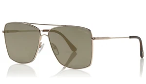 New Tom Ford Magnus TF651 Gold Mirrored 60mm Square Aviator Sunglasses $620 - Picture 1 of 20