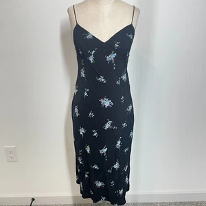 Vintage Gap Kleid Y2K Damen 0 schwarz Blumen Fee Coquette Femme Indie Midi - Bild 1 von 8