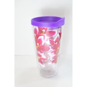 Tervis Tumbler w/ Lid Smithosonian Miltonioda Sakura Lily Pink Purple 66786 - Picture 1 of 6
