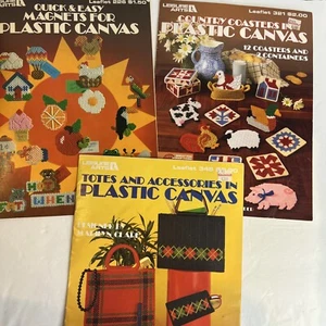Lot of Plastic Canvas Craft Magazines from the 1980s Leisure Arts Leaflets - Picture 1 of 5