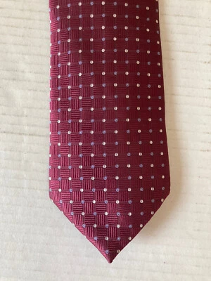 Corbata Bellini Hombre Poliéster Rojo Borgoña Blanco Gris Lunares Foto 1 de 4
