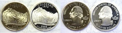 2006-S Colorado Statehood Quarter Silver & Clad Proofs 2 Coin Set - Image 1 of 3