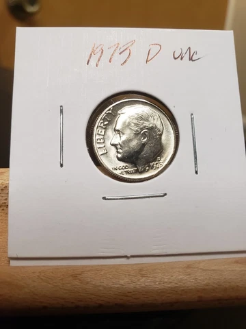 1973-D Uncirculated Roosevelt Dime San Francisco Actual Coin Pictured Cover