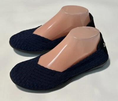 Sapatos de balé plano BERNIE MEV para passarela tamanho 38 azul marinho NOVO - Imagem 1 de 4