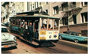 UVPC Vintage Sammler Postkarte San Francisco Cable Car um 1960 Trolley  - Bild 1 von 2