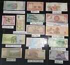 Lot de 15 billets de banque faune règne animal papier étranger monnaie mondiale