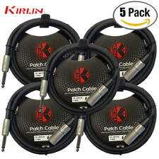 5-PACK Kirlin 6FT XLR 3-Pin Male / 1/4" Mono Male Shielded OFC Microphone Cable