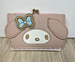 Sanrio My Melody Rabbit Geldbörse Hasenohren Schleife pink weiß Gingham kleiner Druckknopf Reißverschluss - - Bild 1 von 9