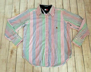TOMMY HILFIGER VNTG VSCO 1990S MEN'S SZ 12 RAINBOW STRIPED BUTTON FRONT SHIRT - Picture 1 of 8
