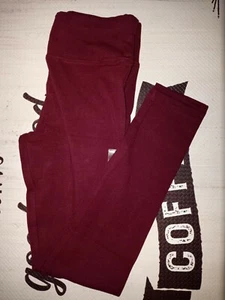 Girls justice full length legging size 14 new burgundy  - Picture 1 of 2