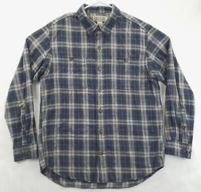 Duluth Shirt Men Large Blue White Flannel Plaid 100% Cotton Classic Button-Down - Image 1 of 4
