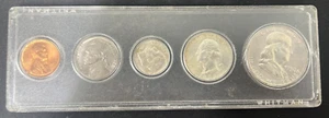 1958-D US 5 Coin Set in 2 x 6 Whitman case - silver half quarter & dime - Picture 1 of 2
