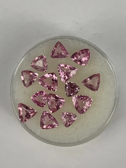 Spinel Pink 4.90 Trillion Cut Group of 14 Cut Mix Lot mm Sri Lanka m572 - Image 1 of 1