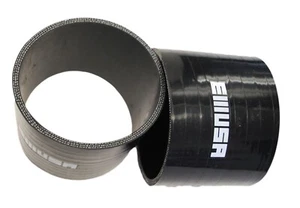 two 3 1/2 Silicone hose 3.5" straight COUPLER black  - Picture 1 of 2