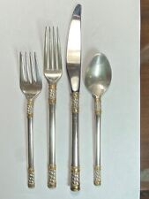 Vintage Aegean Weave Gold by Wallace Sterling Silver Four Place Settings 16 pc