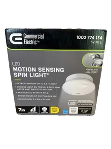 Commercial Electric Spin Light 7in Motion Sensor LED Flush Mount Ceiling Light - Picture 1 of 2