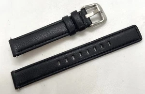 NEW ROOTS UHRENARMBAND Echtleder schwarz/silber 14 mm Federstege enthalten - Bild 1 von 8