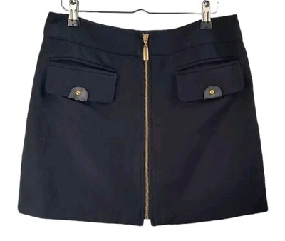 Minifalda Boston Propia Cremallera Frontal Mezcla Lana Negra Talla 6 Línea A *Leer Foto 1 de 4