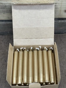 Lillian Vernon 4" Gold Kerzen 24 Stück in Box Vintage #3846 OFFENE BOX - Bild 1 von 5