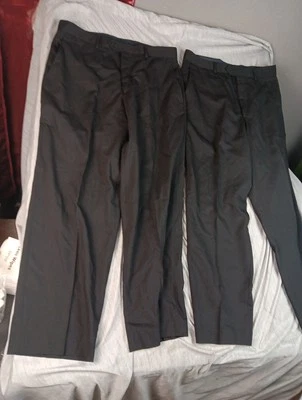 Lote Dos Pares Pantalones de Vestir Negros Hechos en Italia Para Hombre 34x30 Bachrach? Plisado Foto 1 de 4