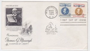 TurtlesTradingPost - Thomas G. Masaryk 1960 #1147-48 Artcraft Cachet FDC - Picture 1 of 1