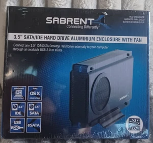 * NEW Sabrent EC-UEIS7 3.5” SATA/IDE Hard Drive Aluminum Enclosure W/Fan USB 2.0 - Picture 1 of 3