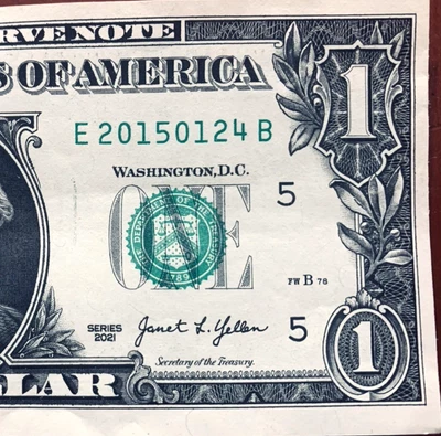 2015 Jan 24:  Birthday Note One Dollar Bill  E2015-01-24 B - Image 1 of 3