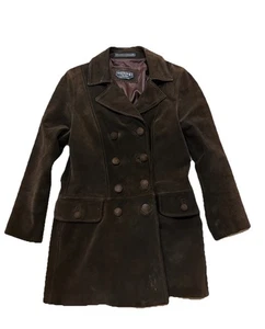 Weekend Max Mara Suede Double Breasted Coat Brown Sz.US 6 Italy - Picture 1 of 3