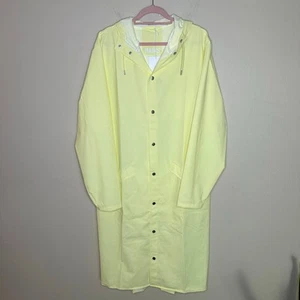 Rains Waterproof Longer Hooded Raincoat Jacket Large Straw Yellow Outdoor Staple - Picture 1 of 11