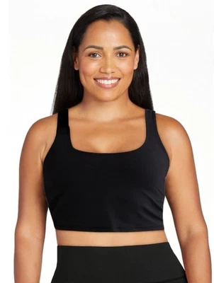 Avia Women's Large SoftSculpt Longline Sports Bra Black Activewear Ultra Soft - Image 1 of 4