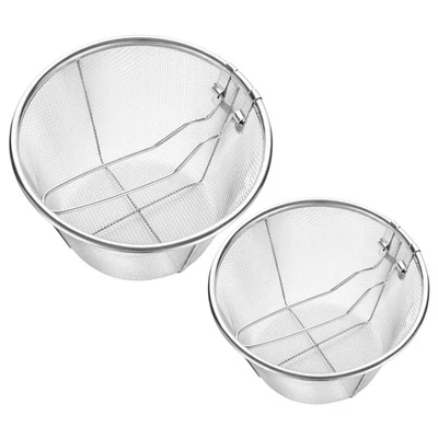 2 Pcs Frying Basket Small Deep Fryer Pan Tool Potato Chips - Image 1 of 4