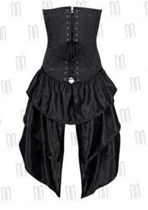 Luxurious 3-Layer Brocade and Satin Overbust Bustle Corset Dress - Picture 1 of 4