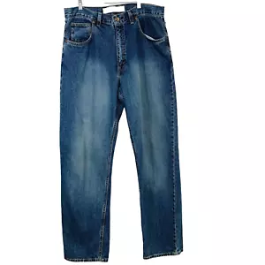 Jeans larghi larghi Arizona Y2K da uomo 36x35 pattinatore 100% cotone blu vita alta sbiadita - Foto 1 di 13