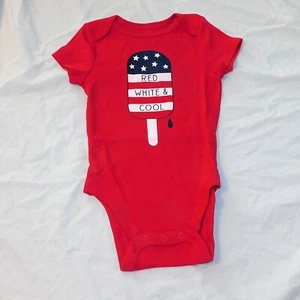 New Baby First 4th of July One Piece USA Red White Cool Unisex Patriotic America - Picture 1 of 2