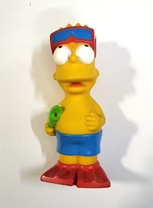 Bart Simpson 1990 Vintage Bath Toy w Fish Swimming Goggles Scuba Flippers Fins - Picture 1 of 3