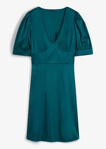 Satin-Kleid mit V-Ausschnitt Gr. 38 Dunkelgrün Abendkleid Party-Minikleid Neu - Bild 1 von 1