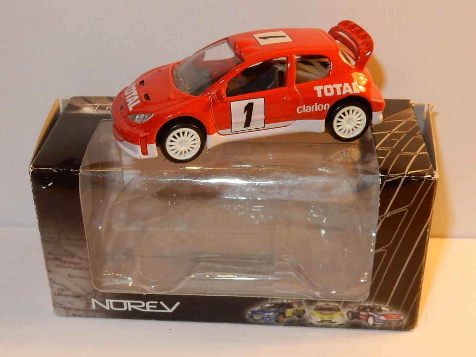 NOREV 3 Inches 1/54 Peugeot 206 WRC #1 Clarion Total Rally 300 HP 220 KM/H Box1 - Image 1 of 3