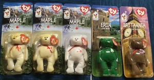 McDonalds Beanie Baby Lot 1999 Erin Maple Britannia Tag Error 1993 Oakbrook 714A - Picture 1 of 6