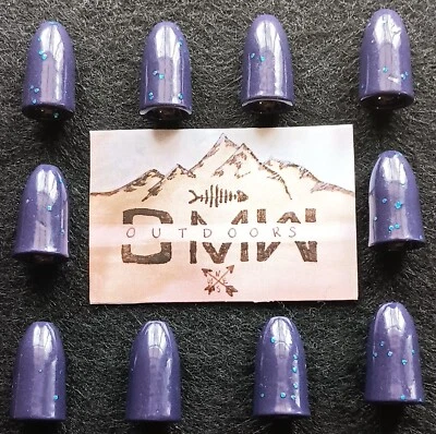 Tungsten JUNEBUG BLUE Worm Weights 1/4 ounce (7.2g) 10pk, Bullet Weights - Image 1 of 4