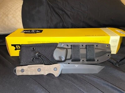 Cuchillo de hoja fija Buck Knives 893 Ground Combat Tanto 5160 acero al carbono 0893BO-B Foto 1 de 4