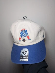 '47 Cream/Royal New England Patriots Sidestep Clean Up Adjustable Hat Brand New - Picture 1 of 5