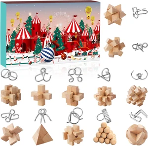 Christmas Countdown Advent Calendar 2024 with 24 Brain Teaser for Xmas Countdown - Picture 1 of 12