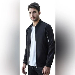 SANDBANK-  Slim Fit Lightweight Softshell Flight Bomber Jacket - Size Small - Picture 1 of 8