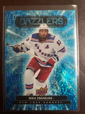 2022-23 Mika Zibanejad Blue Dazzlers Upper Deck Series 1 Hockey New York Rangers - Image 1 of 2