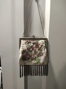 Christiana Formal Floral Beaded Purse Evening Shoulder Bag-Vintage - Picture 1 of 4