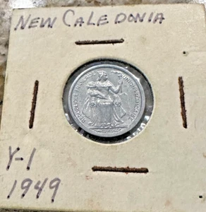 1949 NEW CALEDONIA 50 CENTIMES - AU - High Quality Low Mintage Coin - Picture 1 of 3