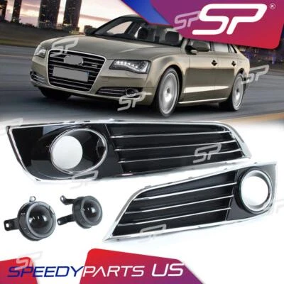 Fog Light Grille Bezels for Audi A8 Quattro Base Elite L 2011-2014 Front Bumper Foto 1 de 4